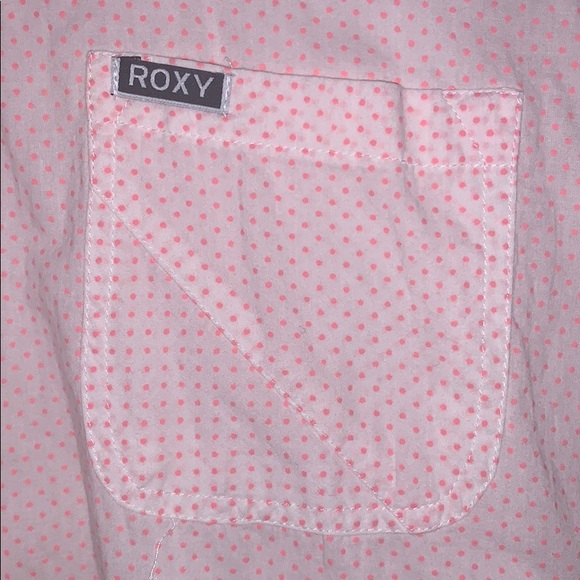 Pink Polka Dot Roxy Button Down - Picture 2 of 4